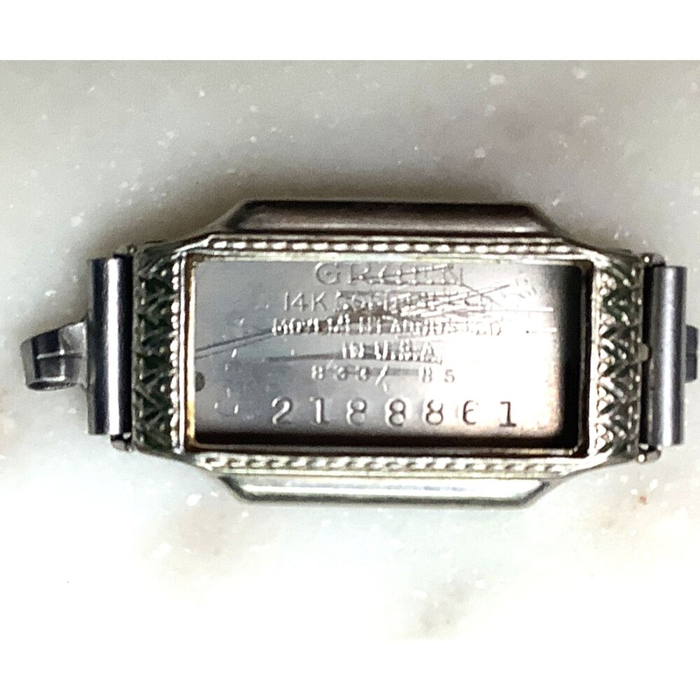 Vintage Gruen Watch Case 14K Gold Filled Etched Serial Number 2188861